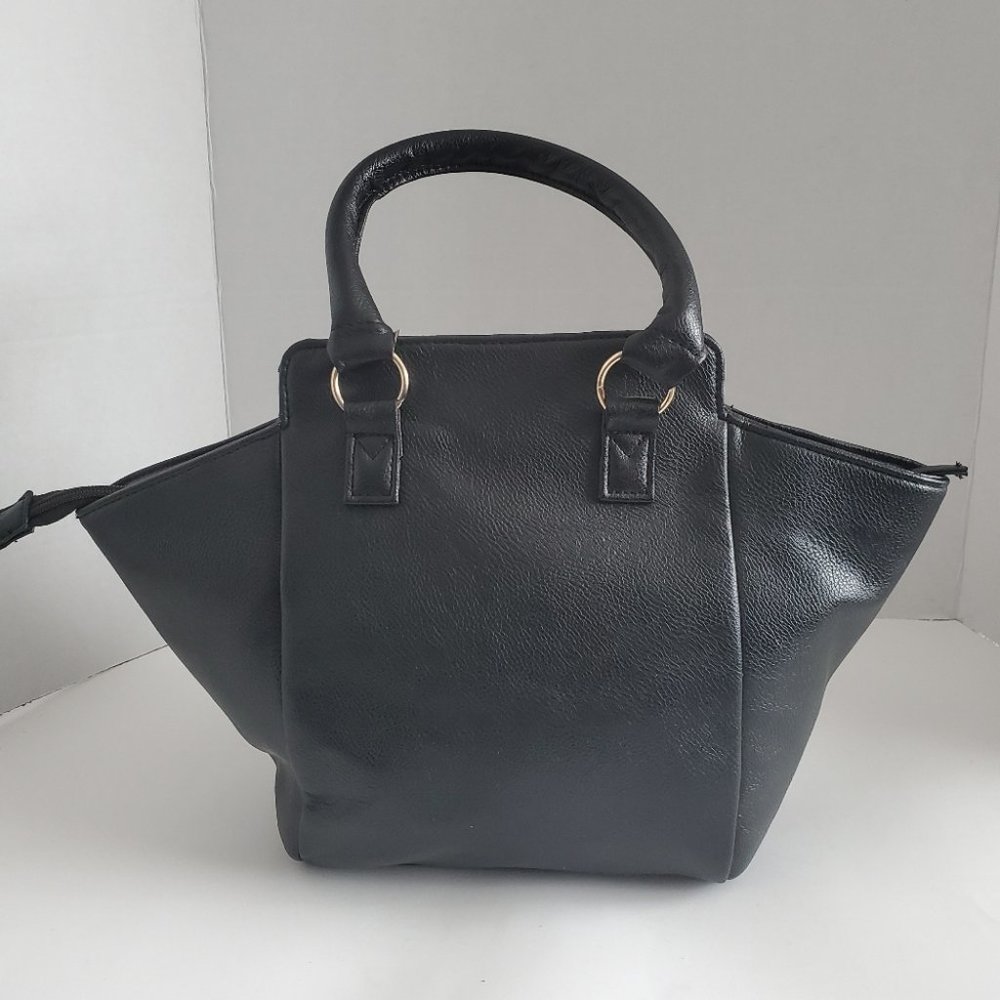 New Look Handheld Buckle Detail Satchel, Black, - Picture 2 of 9
